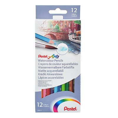 Crayons de couleurs aquarellables pqt 12